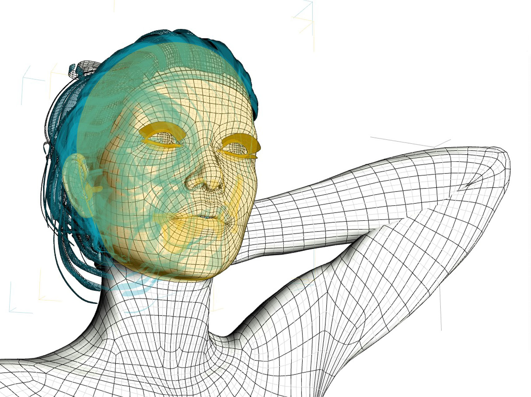 Wireframe of 3D woman